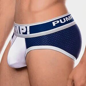 PUMP! Men Color Block Breathable Cotton Briefs XXLarge Grey